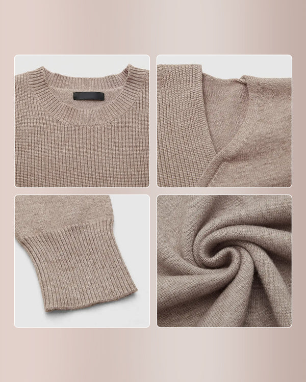 Curvvvy® Solid Ribbed Cold Shoulder 2-In-1 Sweater