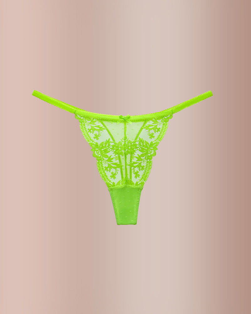 Curvvvy® BlossomLace – French Embroidered Sheer Lace Thong