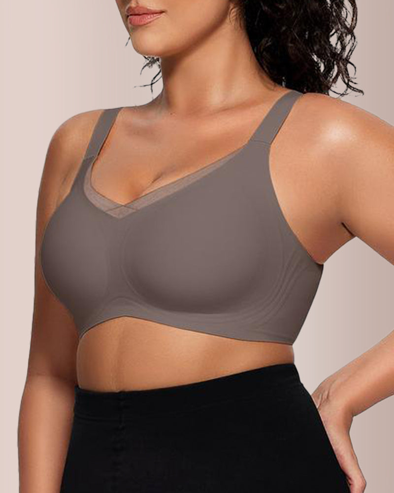 Curvvvy® V-Neck Mesh Crossover Bra