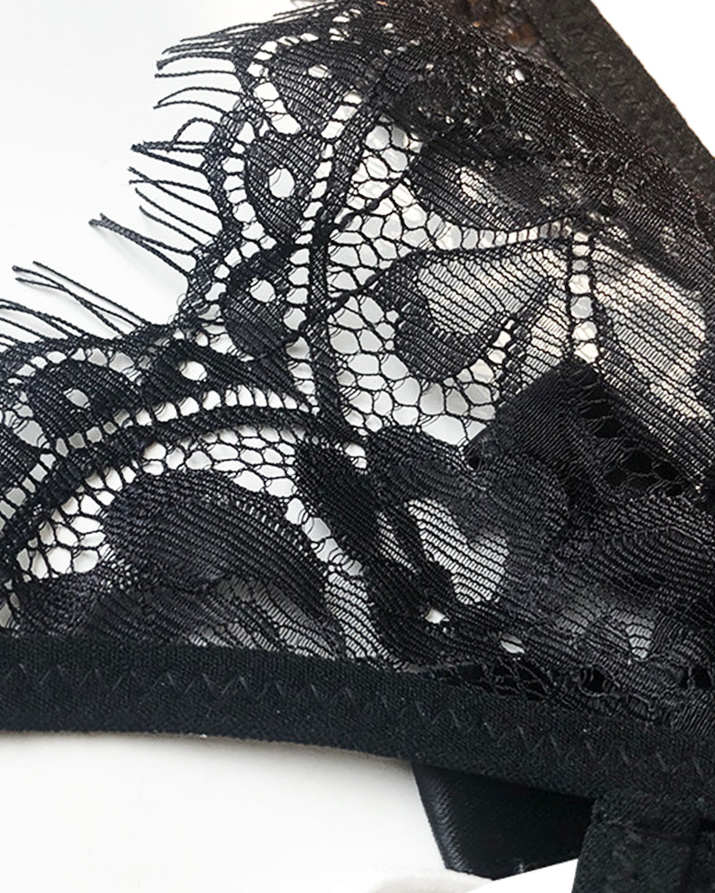Curvvvy® BlossomLace – Eyelash Lace Strappy Floral Bow Thong