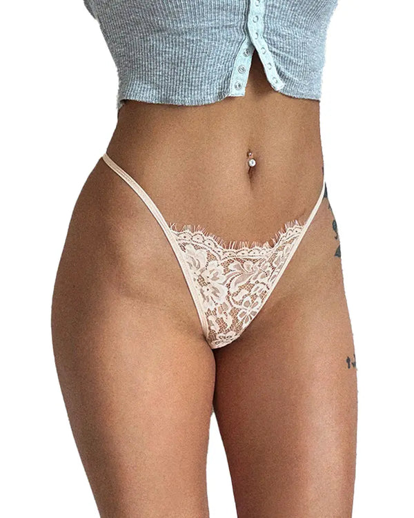 Curvvvy® BlossomLace – Eyelash Lace Strappy Floral Bow Thong curvvvy