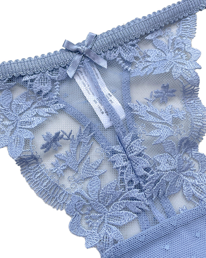 Curvvvy® BlossomLace – French Embroidered Sheer Lace Thong