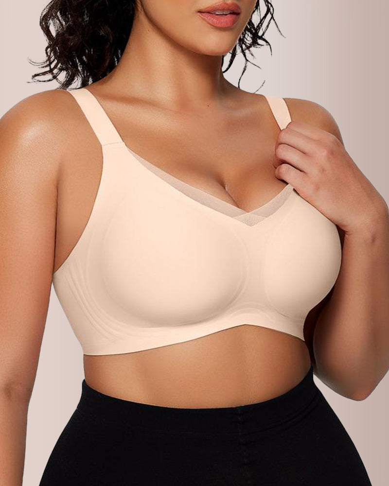 Curvvvy® V-Neck Mesh Crossover Bra