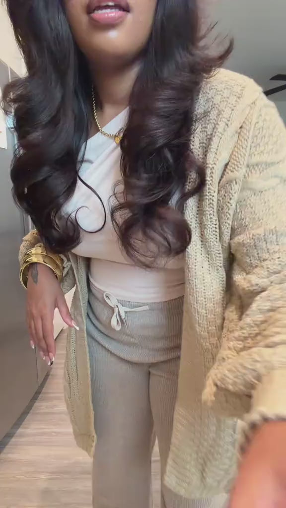 Curvvvy™ Pantalón de Chándal de Pierna Ancha con Cordón para Estar en Casa, con Bolsillos
