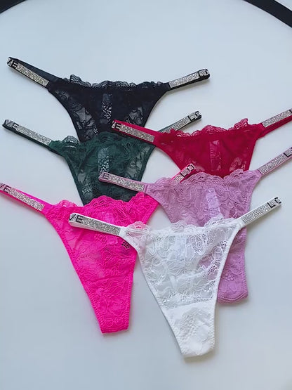 Curvvvy™ BlossomLace – Lace Thong with Sparkling Details