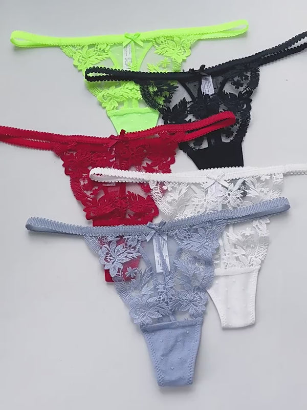 Curvvvy™ BlossomLace – French Embroidered Sheer Lace Thong