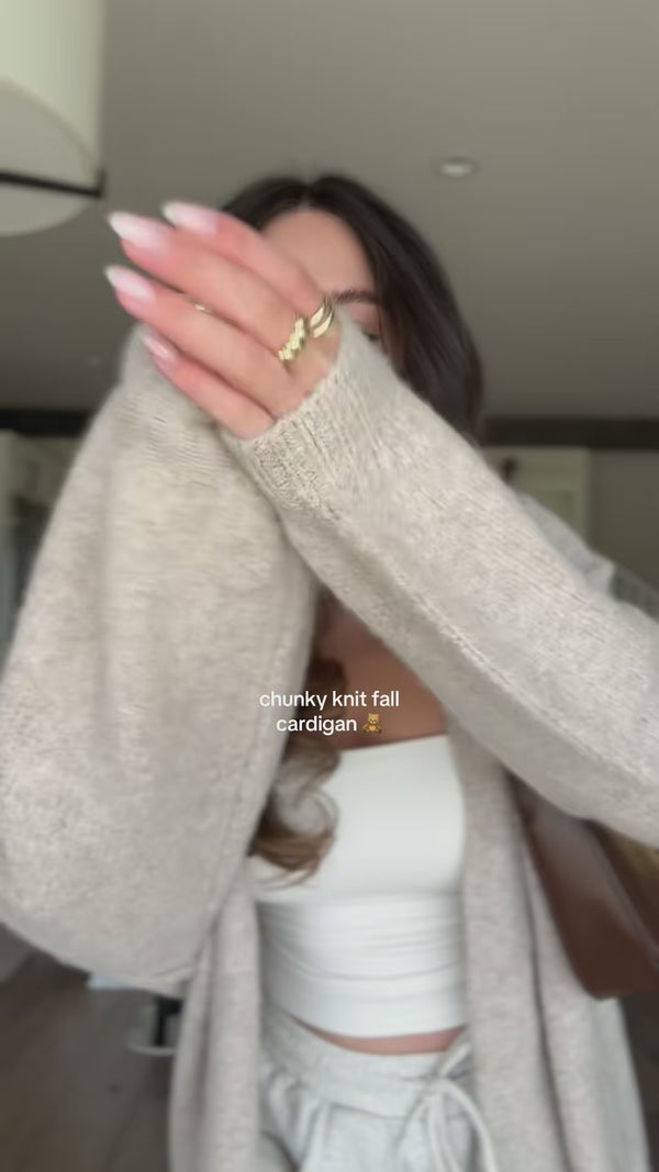 Curvvvy™ Oversized Lantern Sleeve Knit Cardigan Sweater