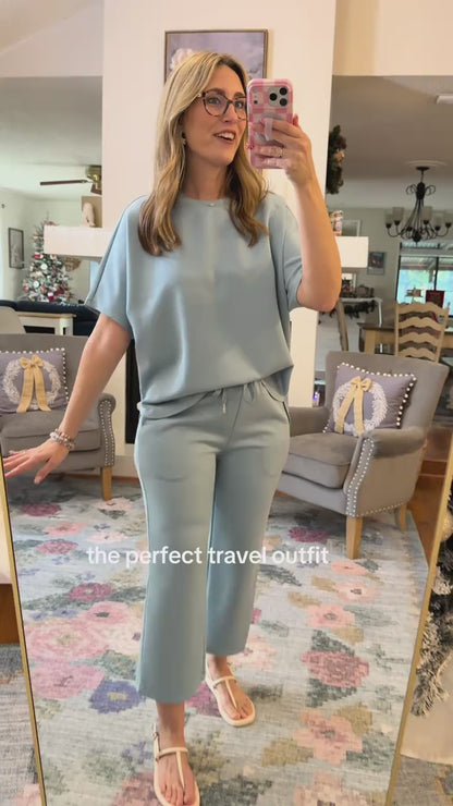 Curvvvy® Effortless Two-Piece Wide Leg Lounge Set