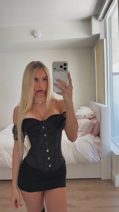Curvvvy™ Bustier Corset in Pizzo Leopardato con Rete Trasparente