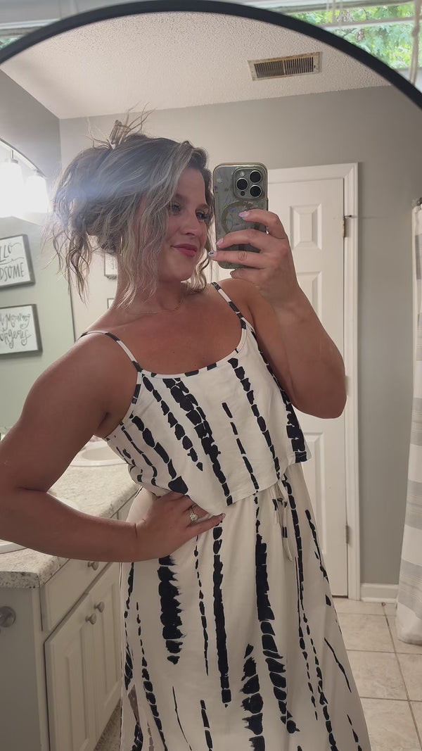 Curvvvy™ Tie-Dye Midi Slip Dress With Side Slit