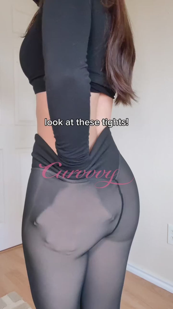 Curvvvy™ Plus Size Thermal Sheer-Look Fleece-Lined Leggings