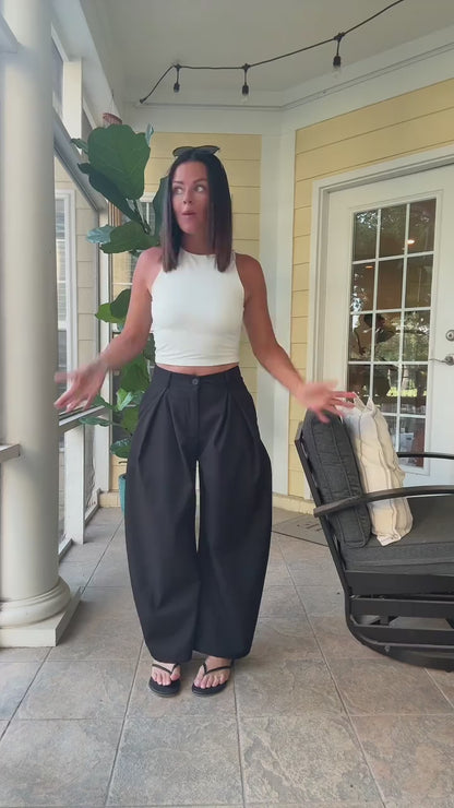 Curvvvy™ Pleated Wide-Leg Trousers with Liquid Drape