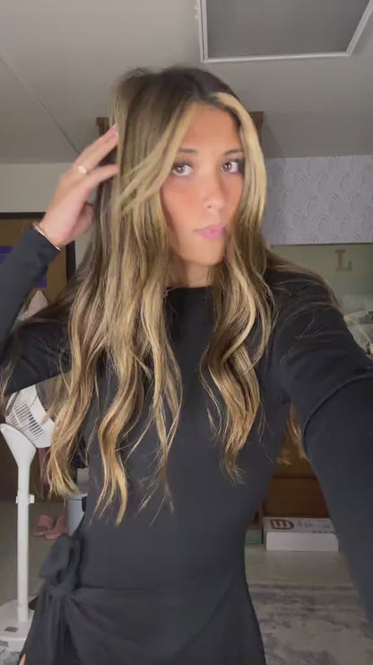 Curvvvy™ Long Sleeve Wrap-Style Athletic Dress With Built-In Shorts