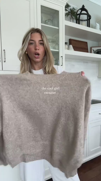Curvvvy™ Oversized Crew Neck Knit Sweater