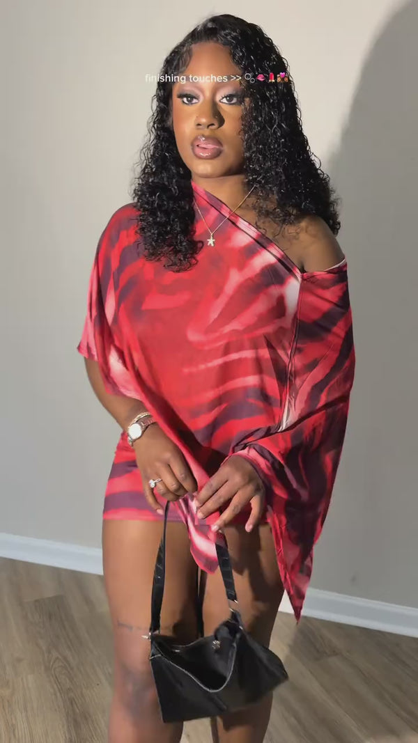 Curvvvy® Sheer Asymmetrical Two-Piece Set