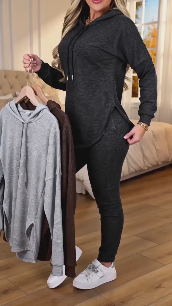 Curvvvy™ Zweiteiliges Set mit V-Ausschnitt für Freizeit & Alltag