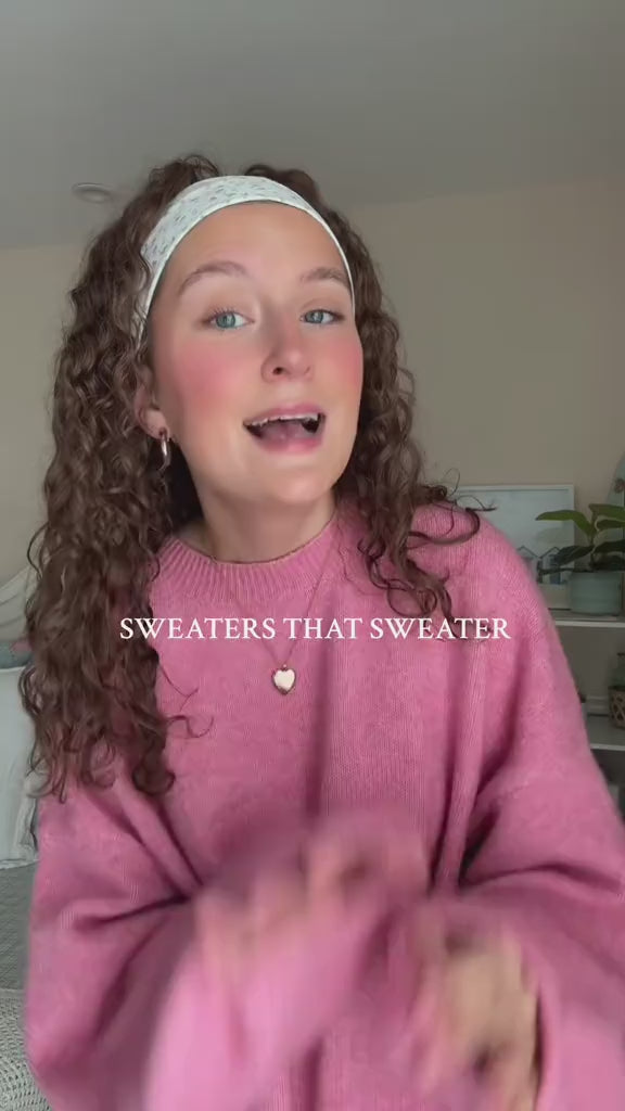 Curvvvy™ Oversized Crew Neck Knit Sweater