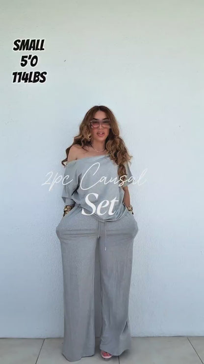 Curvvvy® The Effortless Chill Off-Shoulder Lounge Set