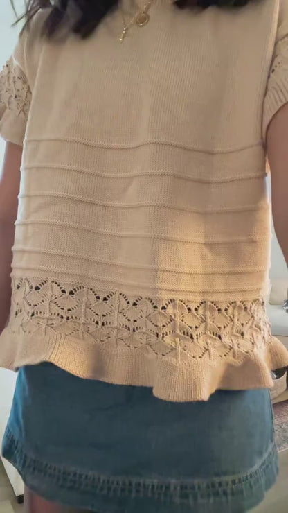Curvvvy™ Lässiges T-Shirt mit V-Ausschnitt und strukturiertem Panel-Design